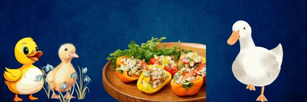 Fedding ducks bell peppers for benefits